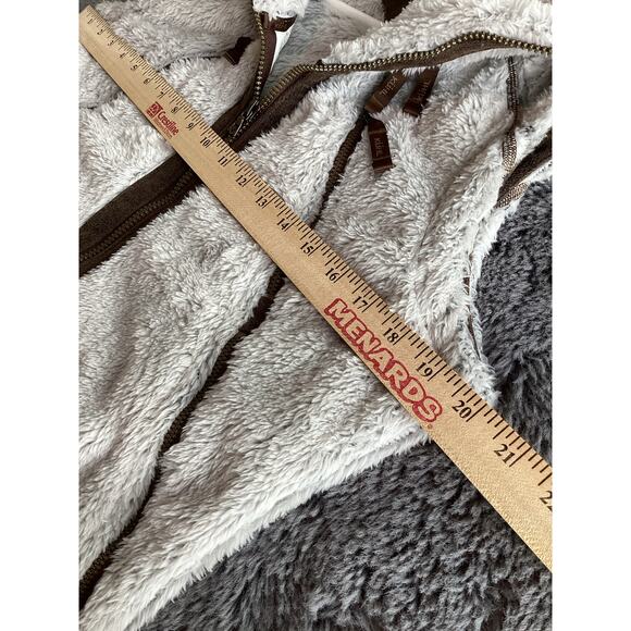 Kuhl Women's Flight Fuzzy Sherpa Full Zip Hooded Jacket Vest tan Size Medium - Picture 9 of 12